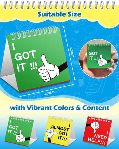 JoeyfulMind 30Pcs I Need Help Mini Flip Charts Signs Math Classroom Must Haves Behavior Chart for Classroom Supplies for Kids Teacher Supplies for Classroom Management Tools