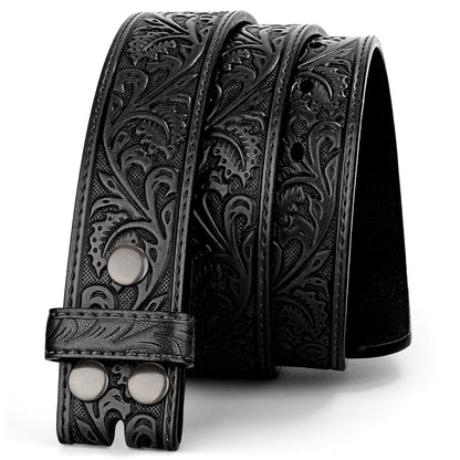 BELTROAD Western Leather Buckle Belt for Men Women Cowboy Cowgirl Leather Mens Belts for Jeans Embossed Men's Birthday Christmas Belts Gifts