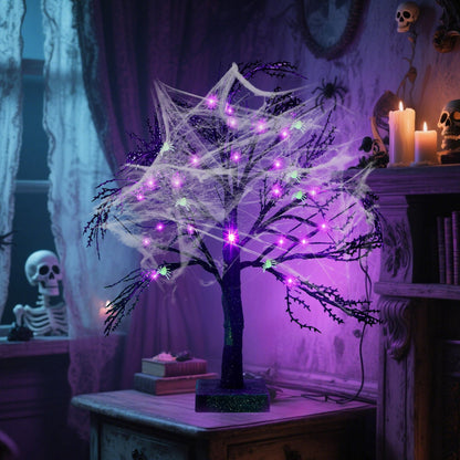 Happy Trees 2 Pcs Halloween Black Spooky Tree,18"