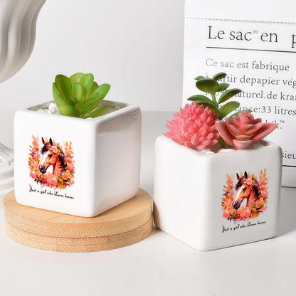 BJDAMAI Horse Succulent Planter Flower Plant Pot Small, Gifts for Women Teens Girls Kids, Horse Lovers Themed Stuff Accessories Things Decor Merch, Home Office Table Desk Decoration!
