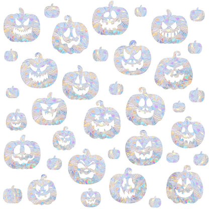 Pumpkin Window Cling Halloween Window Clings Static Clings for Glasss Windows Sun Catcher Rainbow Stickers Ainti Collision Windows Decals for Bird Strike Halloween Decorations