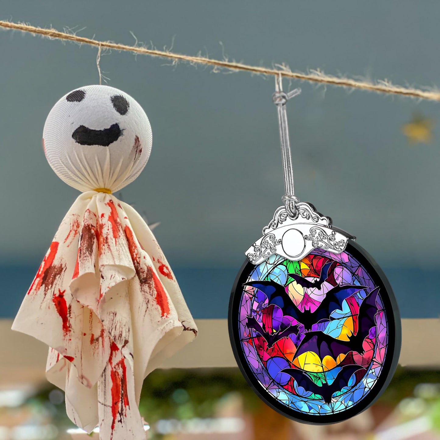 Jocidea Bat Hanging Ornament Glass Ornament - Christmas & Halloween Decoration - Keepsake Gift