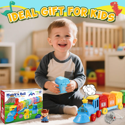 Toddler Montessori Learning Toys for 2 3 4 5 Year Old Boys, Kids Dinosaur Train Matching Toys with Locks & Keys | Counting & Sorting Trains Set, Preschool Toy Boy Girls Birthday Gifts Ages 2-4 3-5