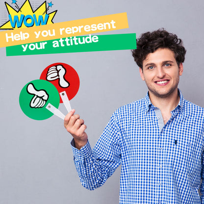 60 Pcs Thumbs up Thumbs Down Sign Voting Paddles Plastic True False Paddles Bulk Auction Green Red Yes or No Thumbs Paddles for Teacher Student Interaction Classroom Event Supplies