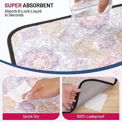 Washable Dog Pee Pads - Absorbent Reusable Puppy Training Pads, Waterproof Leak - Proof & Non - Slip for Crate Whelping Potty Training 72x72 (Pack of 1)