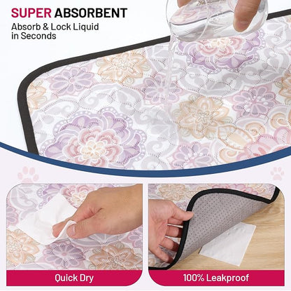Washable Dog Pee Pads - Absorbent Reusable Puppy Training Pads, Waterproof Leak - Proof & Non - Slip for Crate Whelping Potty Training 36x41 (Pack of 2)