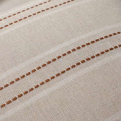 Hckot Fall Throw Pillow Covers 18x18 Set of 2 Striped Pillow Covers Textured Linen Decorative Pillows Square Cushion Covers for Sofa Couch Bed Living Room Farmhouse Decor(Caramel)