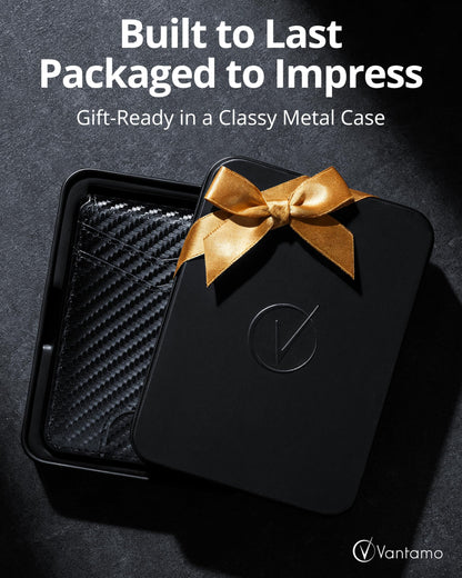 Vantamo Premium Wallet for Men with Money Clip & Card Holder, Compact & Slim Wallet with RFID, 8-12 Cards, Perfect Gifts for Men