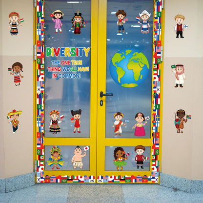 Diversity in Common Multicultural Bulletin Board Decorations Diversity Bulletin Board Decoration Earth Day Activities Educational Classroom Decor Paper Cutouts For Multicultural Classroom Decor