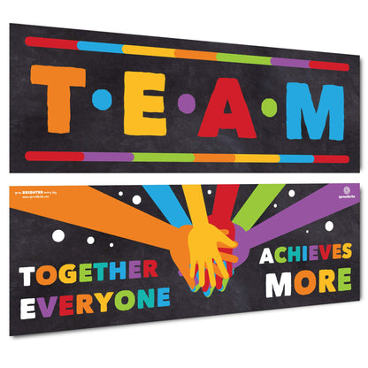 Sproutbrite 13.5" x 39" Educational Posters - 2 Teacher Posters for Classroom - Motivational and Inspirational Growth Mindset Poster for Students - Bulletin Board and Wall Decor for Pre, Elementary and Middle School - Creates a Positive and Encouraging Cl