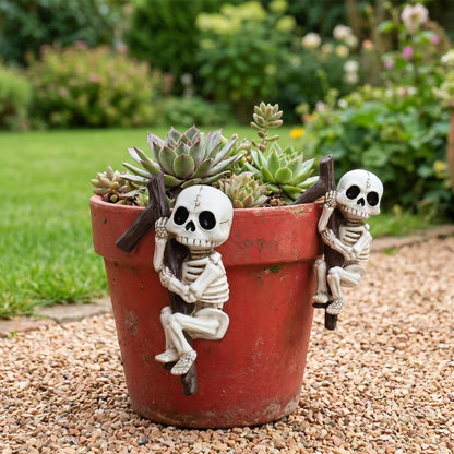 KKpxafl 2-Piece Skeleton Pot Huggers for Planters, Climbing Plant Decor