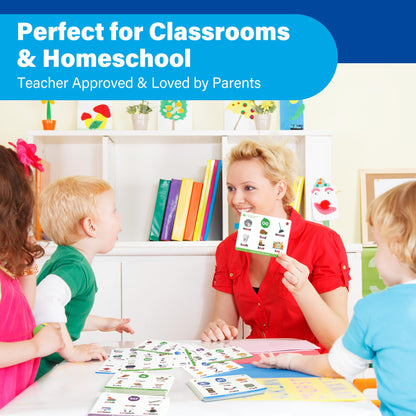 Phonics Flash Cards, 76 Cards 24 Principles, Learn to Read Phonics Games, CVC Digraphs Blends Long Vowel Sounds, Classroom Homeschool Educational Toys for Kids Ages 4-8 Kindergarten 1st 2nd Grade