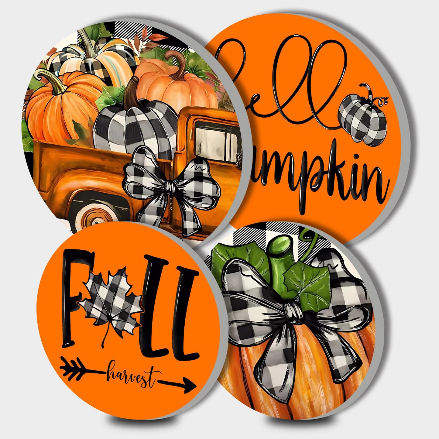 Fall Pumpkin Electric Stove Burner Covers，4 Pcs Halloween Decor Round Stove Burner Cover，8 Inches and 10 Inches，Gas Stove Burner Cover,Metal Cooktop Autumn Pumpkin Decorative Home Decor,Kitchen Decor