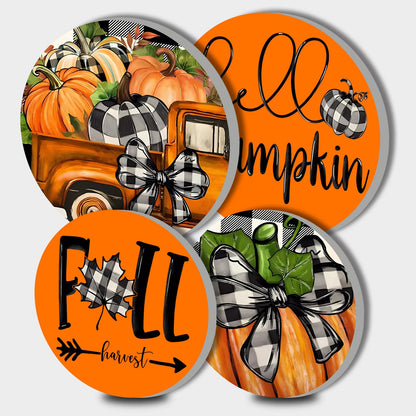 Fall Pumpkin Electric Stove Burner Covers，4 Pcs Halloween Decor Round Stove Burner Cover，8 Inches and 10 Inches，Gas Stove Burner Cover,Metal Cooktop Autumn Pumpkin Decorative Home Decor,Kitchen Decor