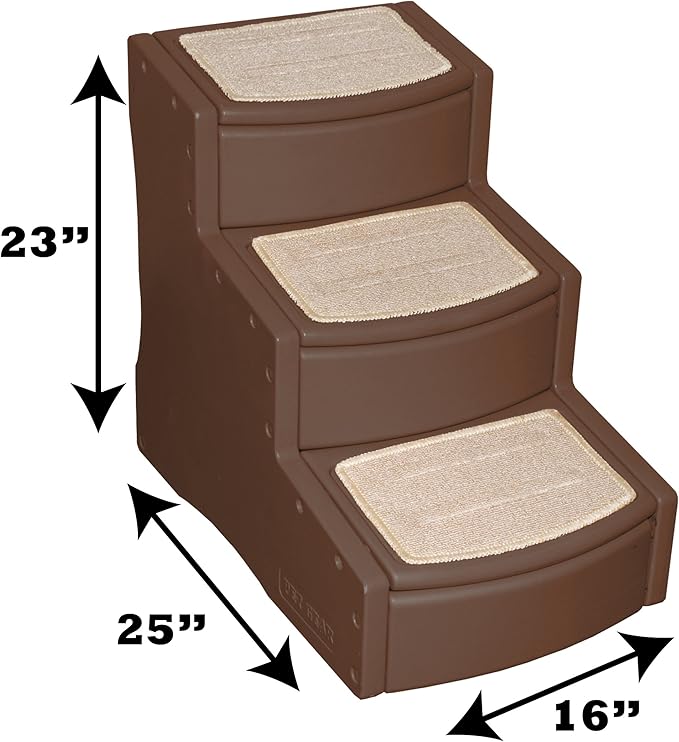 Pet Gear Easy Step III Pet Stairs, 3 Step for Cats/Dogs, Removable Washable Carpet Treads, for Pets Up to 150lbs, No Tools Required, Available in 6 Colors | 3 Step, For Cats/Dogs, Removable Washable Carpet Treads, Supports 150 Pounds, No Tools Required