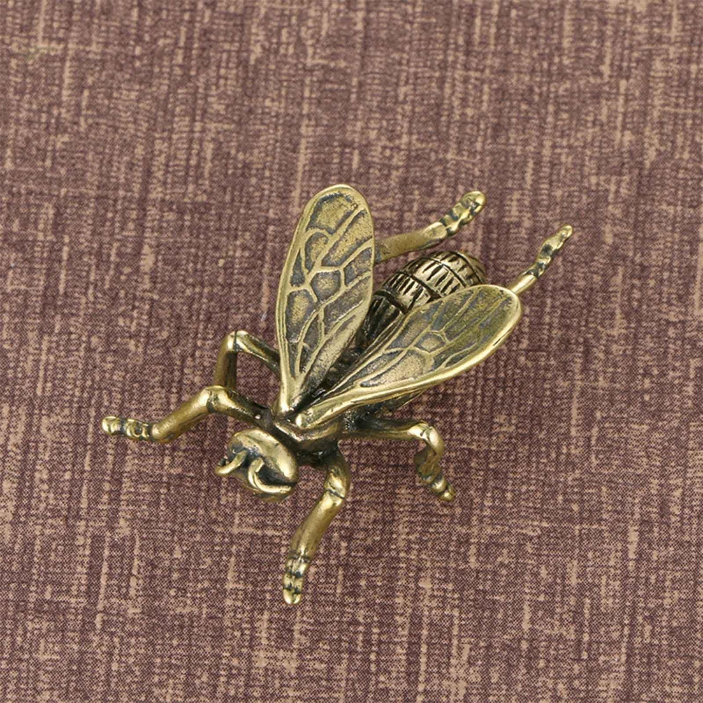 3PC Bees Beetles Spiders Sculpture Solid Metal Brass Animal Figurine Mini Insect Statue Ornament for Home Office Garden Desktop Decor Scene Decoration (Bees + Beetles + Spiders)