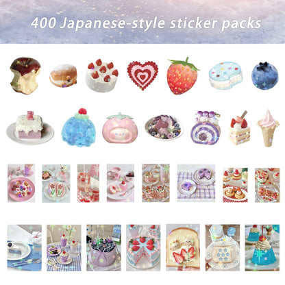 400 PCS Japanese Aesthetic Stickers for Adults, Kawaii Animal & Retro Deco Stickers Pack for Journaling, Scrapbook, Planner Decoration, Vision Board & Creative Stationery