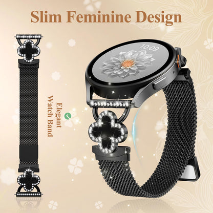 Slim Metal Bands for Samsung Galaxy Watch 7 Band 40mm 44mm,Galaxy Watch 6 5 4 FE Band/5 Pro/6 4 Classic/Active 2,20mm Milanese Magnetic Strap Dressy Wristband for Samsung Watch Bands for Women