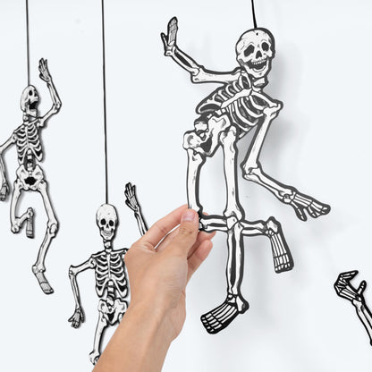 Cheerland Jointed Skeleton Garland Halloween Party Decorations Skull Garland Monster Disco Dancing String Decor Bones Spooky Scary Banner Kids Celebration Summerween Decoration and Supplies 15 Inch