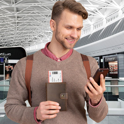 RFID Blocking Passport Wallet Travel Passport Holder Cover for Men and Women