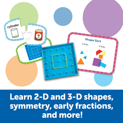 Learning Resources Skill Builders First Grade Geometry - Geometry Set for Students, First Grade Math Manipulatives, Hands On Learning Activities, Homeschool and Classroom Math Teaching Tools