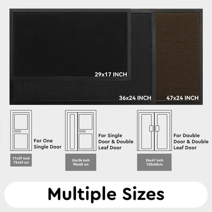 tchdio Front Door Mat Outside Entrance, 17"x29" Doormat Mud Dirt Trapper, Non Slip Welcome Mat Durable Door Mats for Front Door, Heavy Duty Entry Mat Stain Resist for Entryway, Black