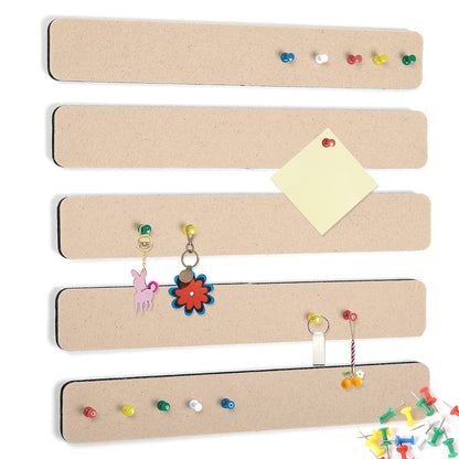 5 Pack Camel Felt Pin Board Bar Strips Bulletin Board Bundle with 5 Pack Multi-Color Felt Pin Board Bar Strips Bulletin Board