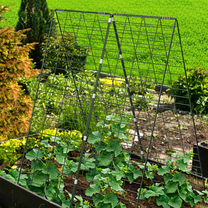 Metal Cucumber Trellis Foldable,Garden Trellis for Climbing Outdoor Plants,Tomato Plant Support,Green Bean Trellis,Vegetable Trellis,Zucchini Trellis,Plant Holders for Outside (1 Pack)