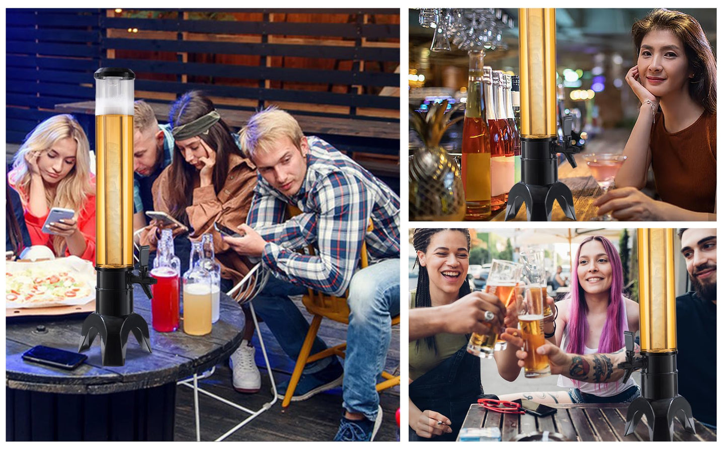Dongda -Beverage Dispenser - Drink Dispensers for Parties -Perfect Home Bar Accessories - Alcohol, Beer & Liquor Dispenser - Mimosa Tower