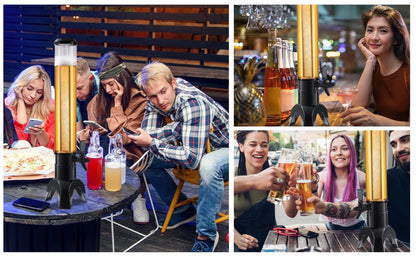 Dongda -Beverage Dispenser - Drink Dispensers for Parties -Perfect Home Bar Accessories - Alcohol, Beer & Liquor Dispenser - Mimosa Tower