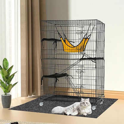 Large Bird Cage Mat, Under Pet Cage Mat, Absorbent/Waterproof Felt Pad for Bird Cages, Reptile Aquariums, Dog Kennels, with Non-Slip Backing for Hard Floors and Surfaces (36 x 36 inch)