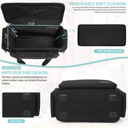 ITHWIU Sewing Machine Carrying Case with Multiple Storage Pockets Large Capacity, Universal Tote Storage Bag Compatible with Most Standard Singer, Brother, Janome
