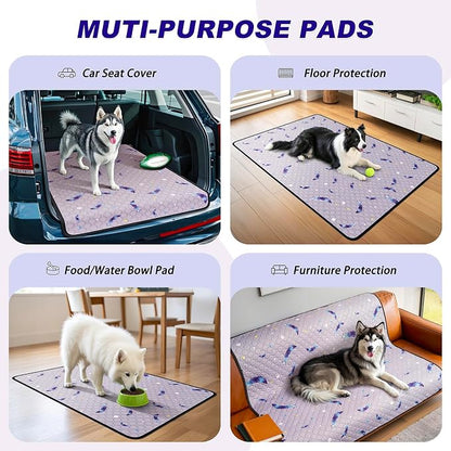 WanpeeGoo Washable Pee Pads for Dogs, 2 Pack Reusable Puppy Pads, Super Absorbent & Leakproof Dog Pads, Anti-Slip Dog Pee Pads for Puppy Training & Incontinence, Leaf Pattern, 32"x52"