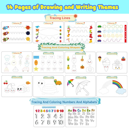 Huijing Toddler Activities Preschool Learning Busy Book - 29 Themes Binder Montessori Toys for Toddlers, Workbook Activity Autism Materials and Tracing Coloring