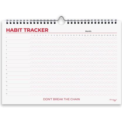 Hadigu Habit Tracker Calendar (Undated 12 Month) Colorful Motivational Design, Spiral Bound and Hanger, A4 Size (8,3"x11.7") Quality Heavy Paper, Monthly Habit Tracker Journal, Goal Tracker, Workout