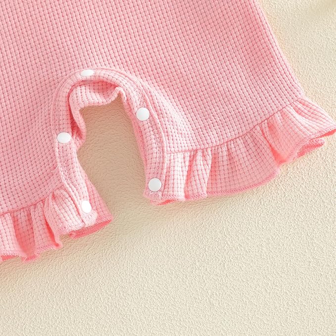 Newborn Baby Girl Clothes Hi Im New Here/Aunties Bestie Ruffle Romper Summer Shortall Jumpsuit Coming Home Outfit