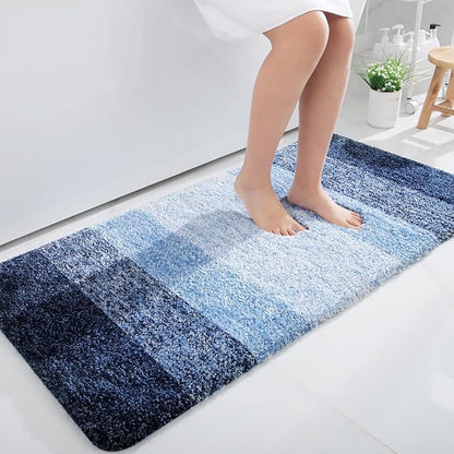 OLANLY Bathroom Runner Rugs Mat 47x24, Extra Soft Absorbent Microfiber Bath Rugs, Rubber Backing, Quick Dry, Washable Long Bath Mats for Bathroom Floor, Tub and Shower, Home Decor Accessories, Navy