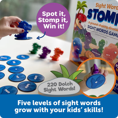 Learning Resources Sight Word Stomp! - Alphabet Toys, Phonics Flash Cards, Classroom Board Games, ABC Homeschool, Reading Manipulatives, Gifts for Boys and Girls, Visual Vocabulary