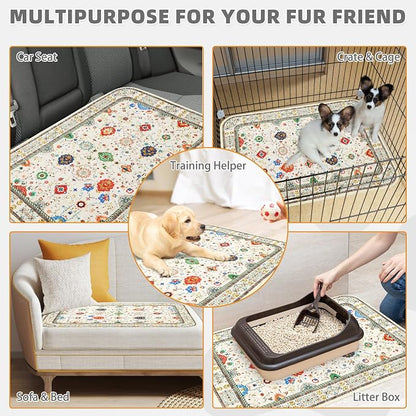 KOOLTAIL Washable Pee Pads for Dogs,2 Pack Super Absorbent Reusable Puppy Training Pads Waterproof, Nonslip and Leak-Proof Dog Pee Pads, Large Pet Mats Whelping Pads for Floor, Crate, Couch 36 * 41"