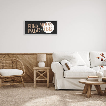 'Full Moon Pale Ale Rustic Moon Halloween Sign'| Framed Giclee Art
