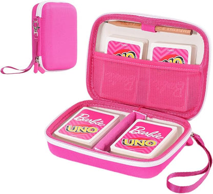ProCase Hard Playing Card Game Carrying Case, Travel Storage Box Holds 300+ Trading Cards, Bag Holder for Classic Board Game UNO, Five Crowns，SKYJO, PlayMonster and More (Case Only) -Pink
