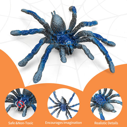 THINKBAY 6PCS Spiders Figurines Animal Toys, Prank Toy for Kids, Safari Animal Toys for Toddlers, Educational Preschool Toy Birthday Gift for Boys Girls, and Kids