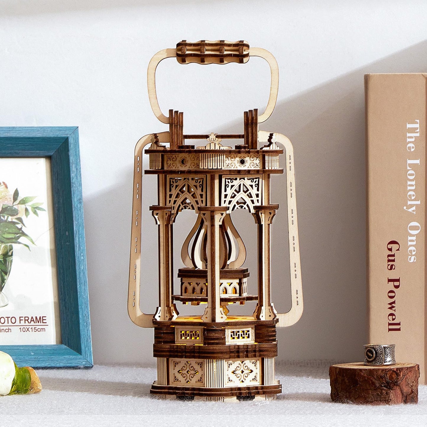 Foyucool 3D Wooden Puzzle for Adults, DIY Lantern Model Kit, Creative Assembly Model Building Kits to Build for Adults and Teens, DIY Assembly Puzzle, Woodcraft Kit for Christmas Day