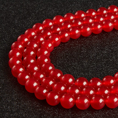 60pcs 6mm Carnelian Beads Natural Gemstone Beads Round Loose Beads for Jewelry Making