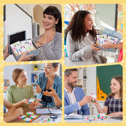 Resurhang 24 Set Back to School Gift for Student 5-in-1 Star Multicolor Highlighters with Encouragement Card Clear Gift Bag Star Pen Bulk for First Day of School Party Favor Classroom Testing Rewards