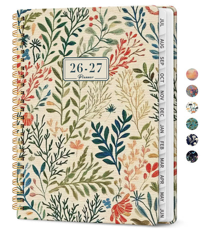 Planner 2026-2027, Academic Year Weekly and Monthly Calender Planner, from Jul 2026 - Jun 2027, Spiral Bound School Planning Book, Perfect for Teacher, Student, Women & Men, A4 (8.5" x 11"), Herbs