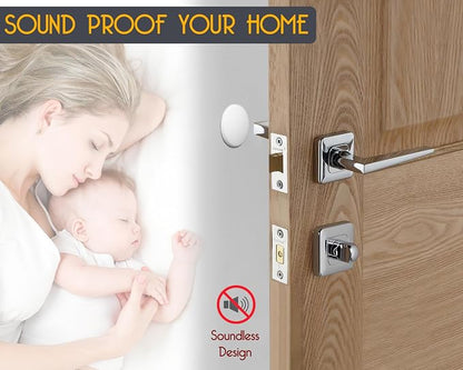 Door Stoppers - Medium 2" (6 Pack) - Door Stoppers for Wall with Strong Back Adhesive - Quiet and Shock Absorbent Silicone Wall Protectors from Door Knobs - Protects Every Surface - White