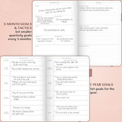 Legend Planner Hourly Schedule Edition – Deluxe Weekly & Daily Organizer with Time Slots. Time Management Appointment Book Journal for Work & Personal Life, Undated, A5 Hardcover – Rose Gold Gold