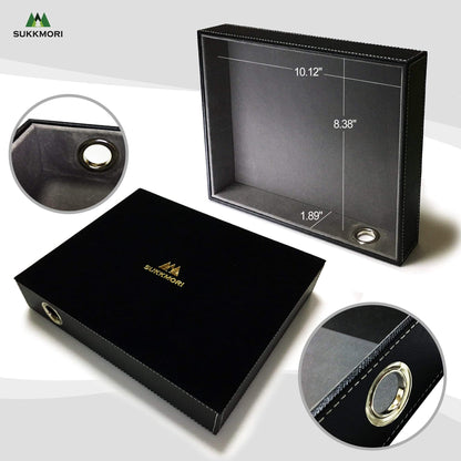 SUKKMORI Valet Tray with Charging Station - PU Leather Nightstand Organizer for Men and Women, Desk Catchall Tray for Keys, Jewelry
