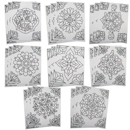 S&S Worldwide-CF-13531 Color-Your-Own Stained Glass Window Clings (Pack of 24), 7inx8in